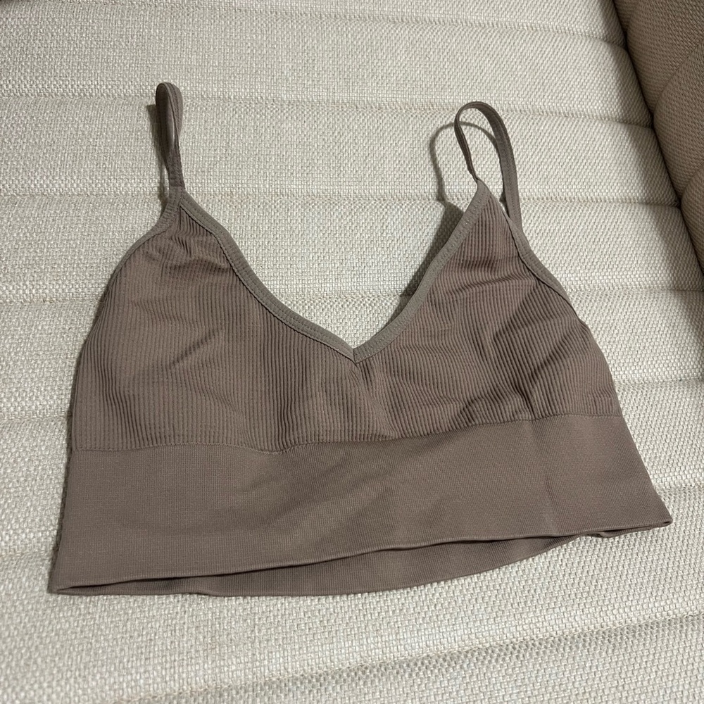Tan Ribbed Bralette/Top